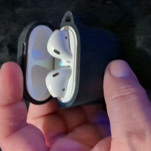 Air pods with black silicone case